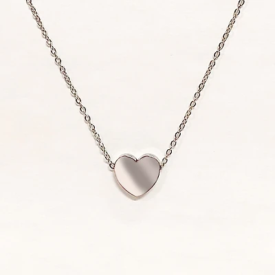 Stainless Steel Silver Heart Necklace