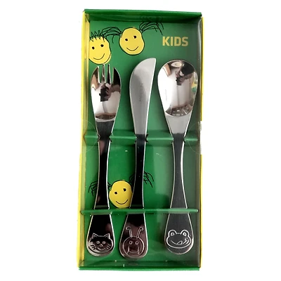 HERDMAR Children 3pc Stainless Steel Animal Flatware Set