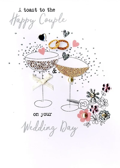 IRRESISTIBLE - A TOAST TO THE HAPPY COUPLE ON YOUR WEDDING DAY - GLASSES (5" X 7")