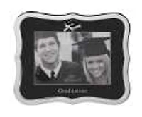 6x4" SILVER GRAD FRAME WITH CAP ICON- 'GRADUATION'