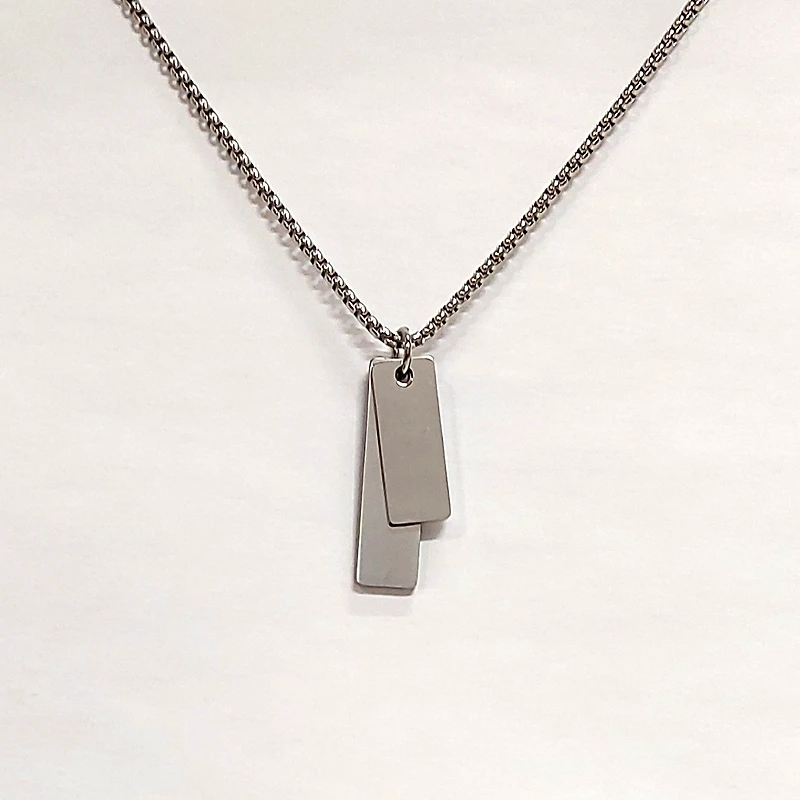 Stainless Steel Double Pendant Necklace