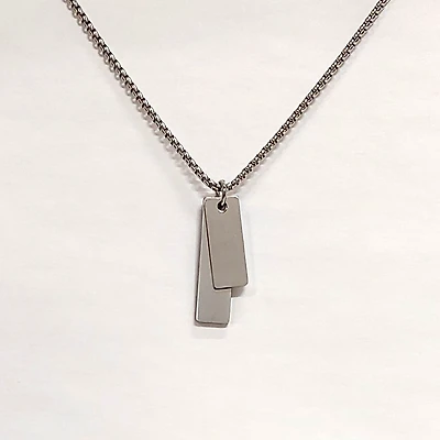 Stainless Steel Double Pendant Necklace