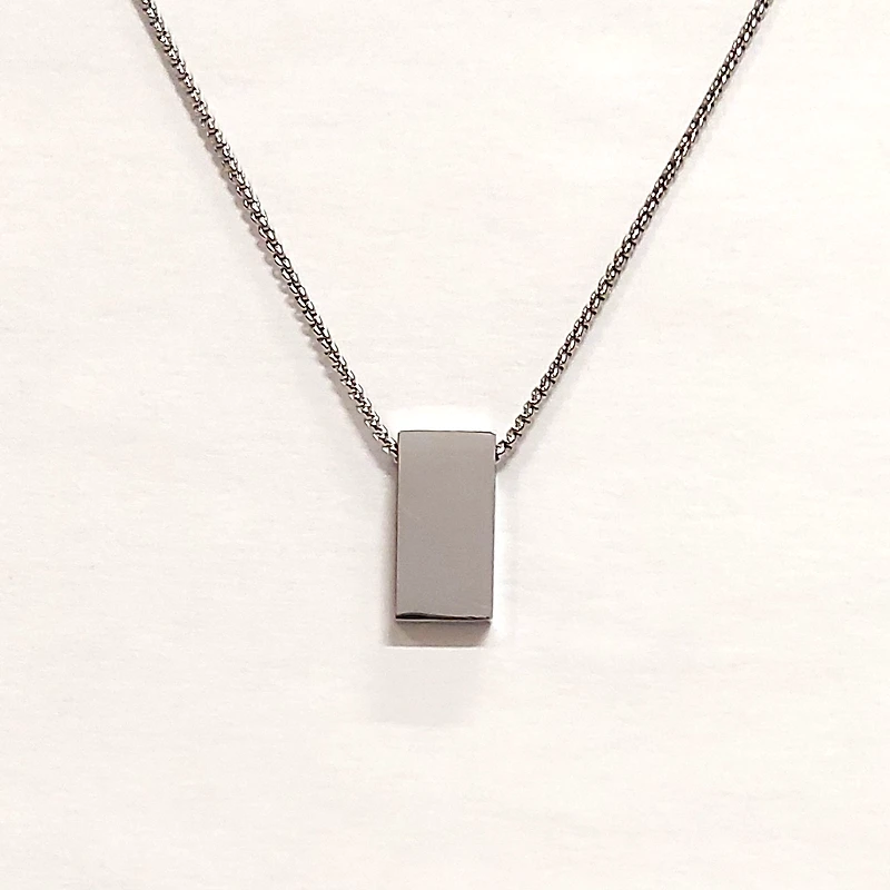Stainless Steel Small Rectangle Necklace