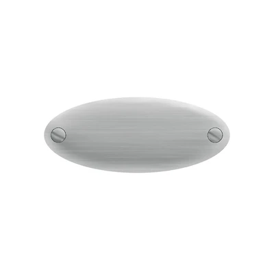 Silver Screw Oval Plaque - 2 7/8" x 3/4"
