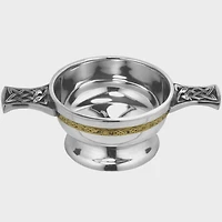 3.5 Inch Brass Celtic Band Pewter Quaich Bowl