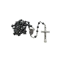 6mm Grey Pearl Plastic Fatima Rosary Boxed