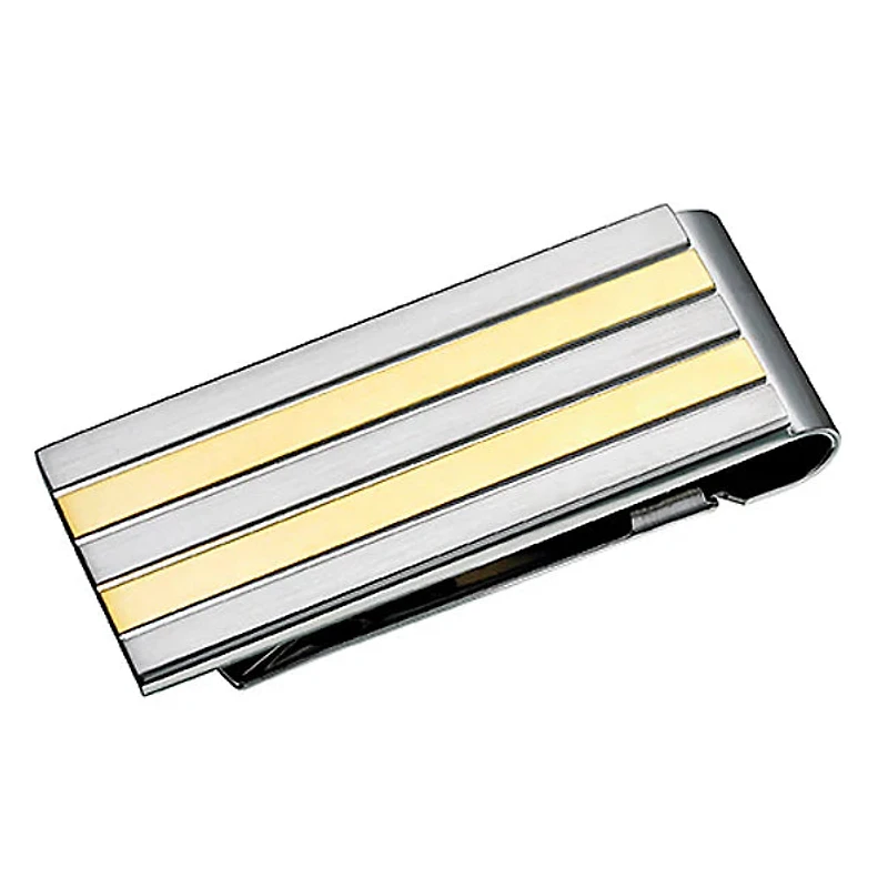 Gold and Silver Striped Money Clip