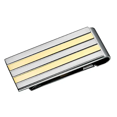 Gold and Silver Striped Money Clip
