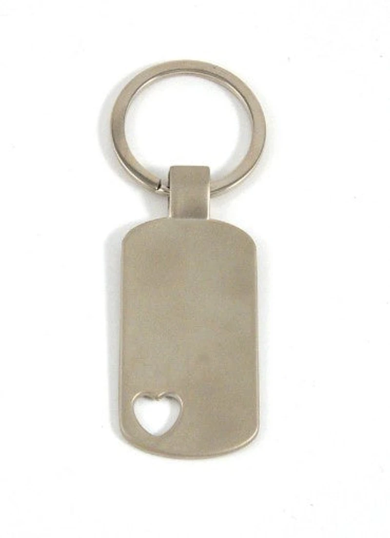 Silver Keychain with Heart Cutout