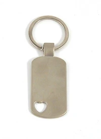 Silver Keychain with Heart Cutout