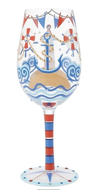 Nautical Boat Wine Glass