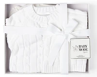 2-Piece Knitted Boxed Set: White 0-6M