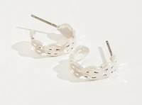 Earring Stud Hoop Silver