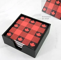 Red Canada Maple Coaster Set of 4