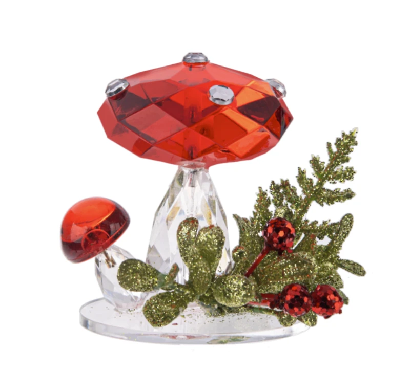 Mistletoe Crystal Mushroom Figurine