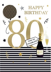 "Happy 80th Birthday" - Card