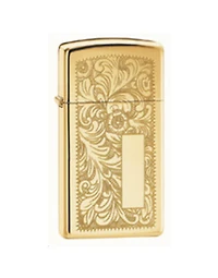 Brass Venetian Slim Zippo Lighter