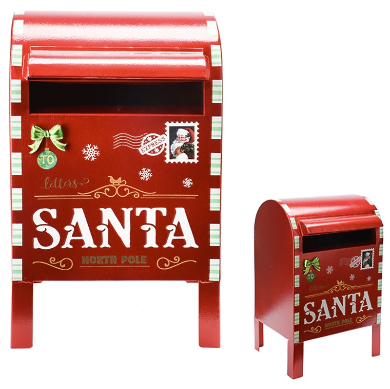 Metal Santa Sign Mailbox Decor
