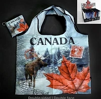 Canada Moose and Leaf Foldable Bag