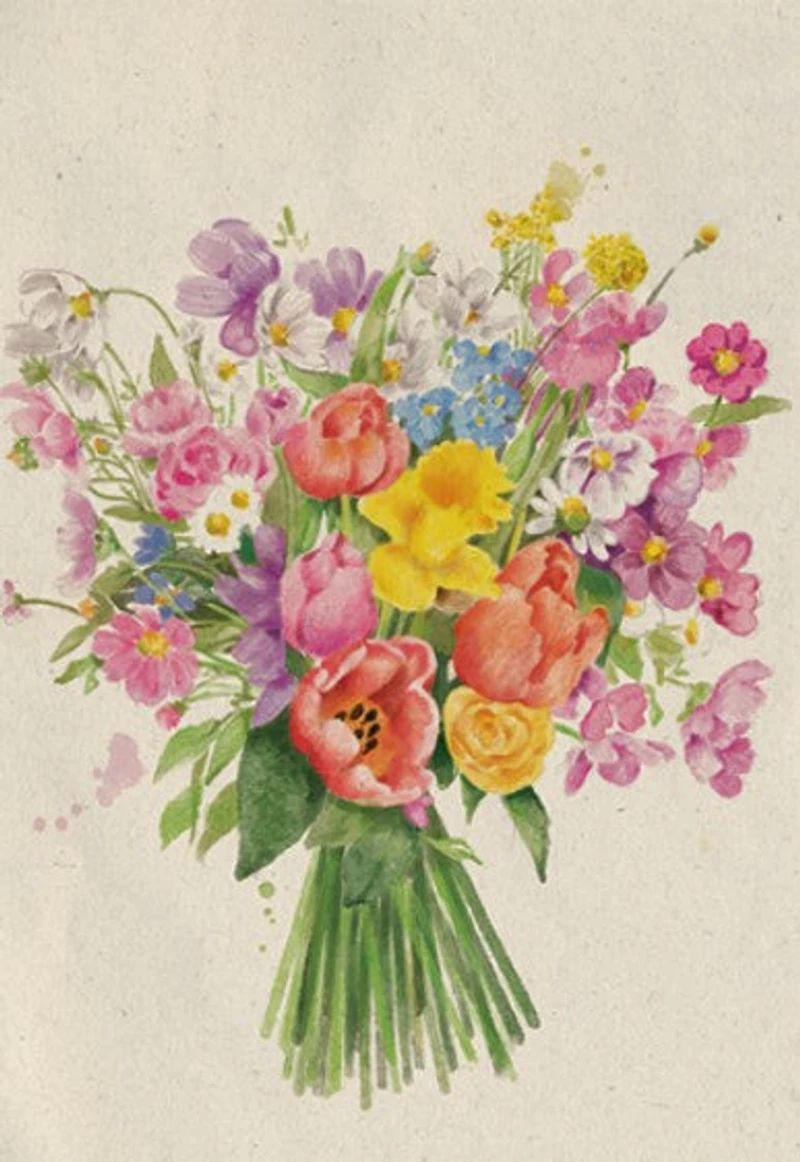 Flower Bouquet Blank Card