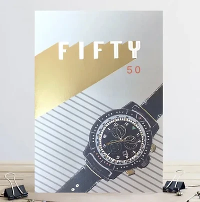 50 Birthday Card with  Watch