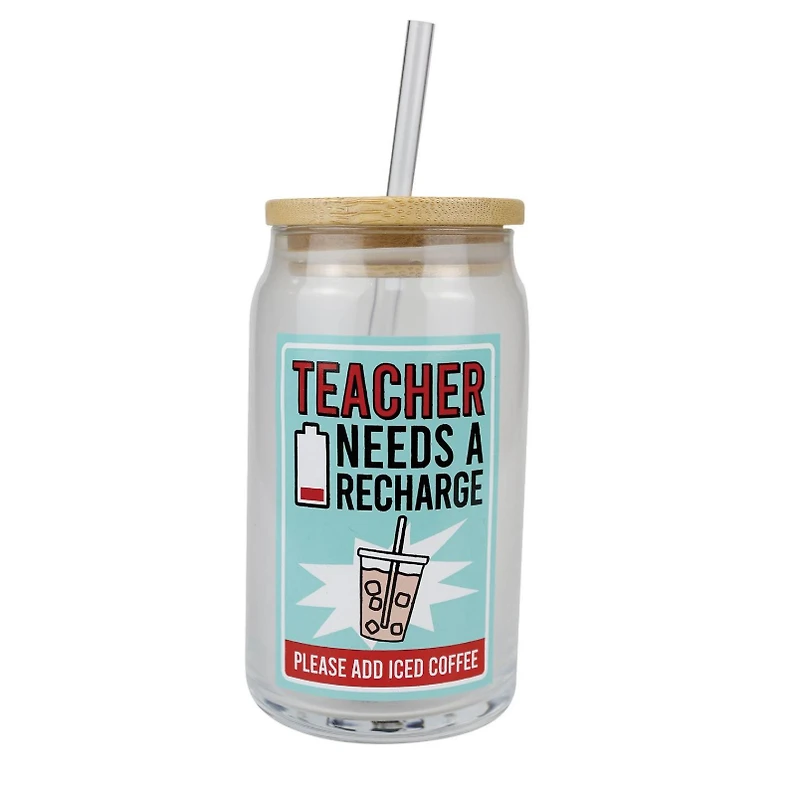 Teacher Latte Glass with Lid