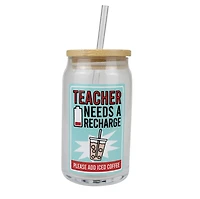 Teacher Latte Glass with Lid