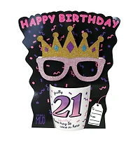 21 Birthday Mug with Glasses