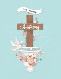 Blue Christening Card