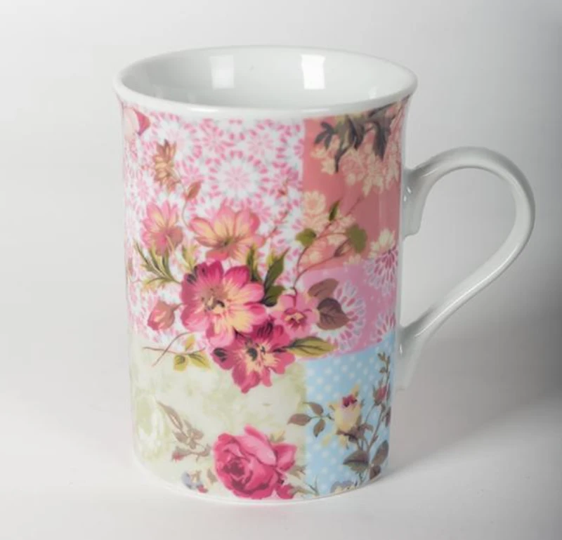 Pink  Quilt Porcelain Mug