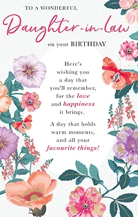 Wonderful  Daughter-in-law Birthday Card