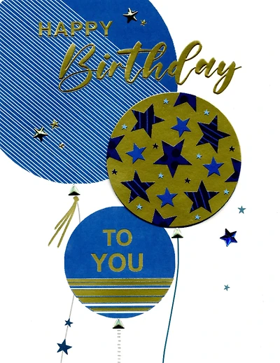 Giant Happy Birthday Balloons Card