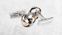 DAVIDOFF ESSENTIALS BRASS RHODIUM / RG PLATED - KNOT CUFFLINK