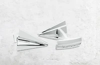 DAVIDOFF ESSENTIALS BRASS RHODIUM PLATED SILVER PAPER PLANE CUFFLINKS