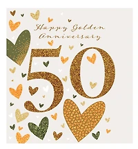 Happy golden anniversary 50 - Gold hearts