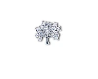 Tree of Life Silver with Clear Crystal Pin