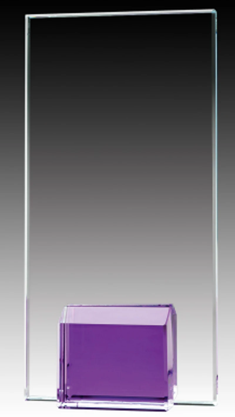 Glass Plaque Violet Base, 8″