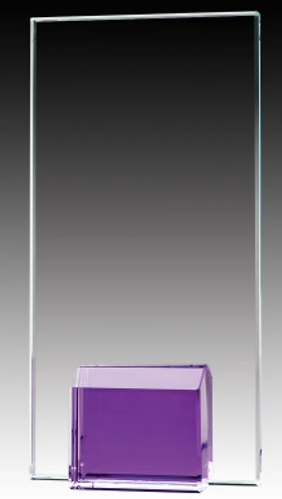 Glass Plaque Violet Base, 8″