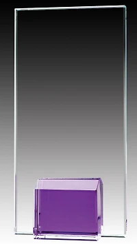 Glass Plaque Violet Base, 8″