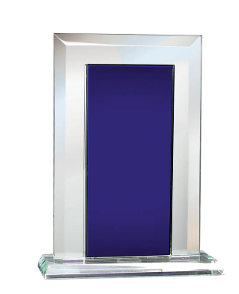 Glass Mirror Blue 8″