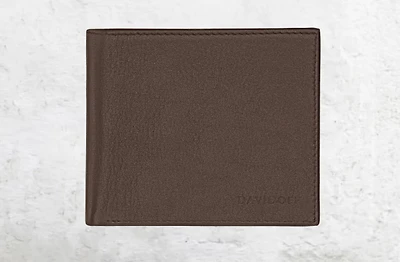 ESSENTIALS Brown Leather 2 Pocket Wallet