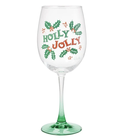Celebrations Holly Jolly Wine Glass