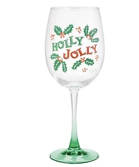 Celebrations Holly Jolly Wine Glass