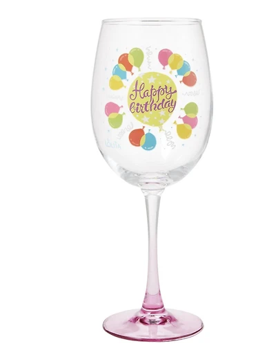 Celebration Birthday Balloons Wine Glass
