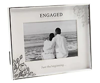 6x4" SILVER MIRROR ENGAGED FRAME 'JUST THE BEGINNING...'