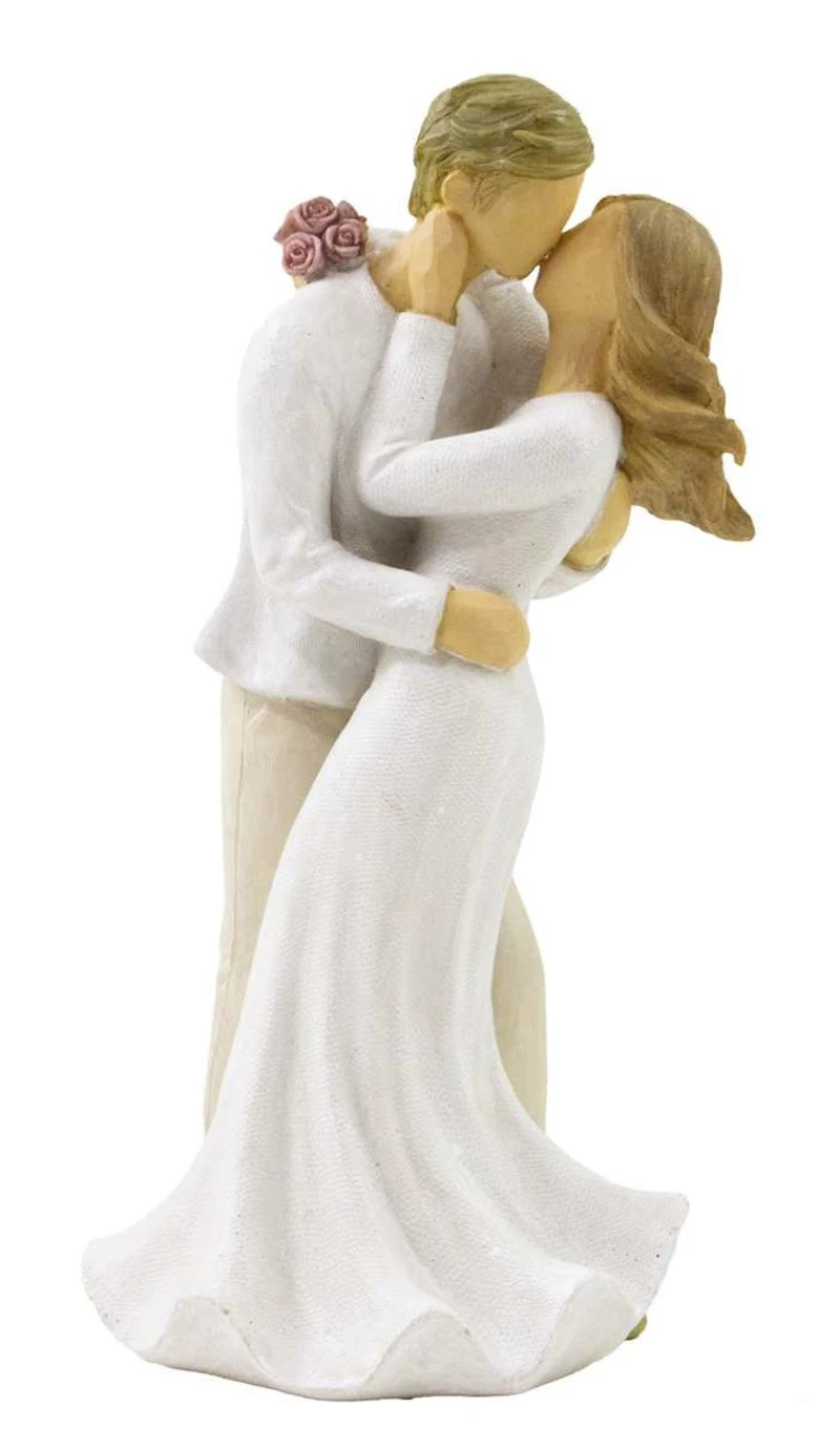 RESIN COUPLE KISSING FIGURINE