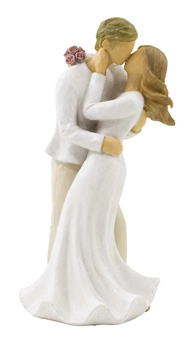 RESIN COUPLE KISSING FIGURINE