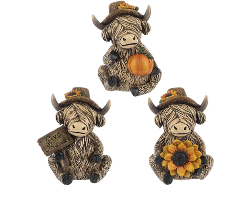 Fall Highland Cow Figurine