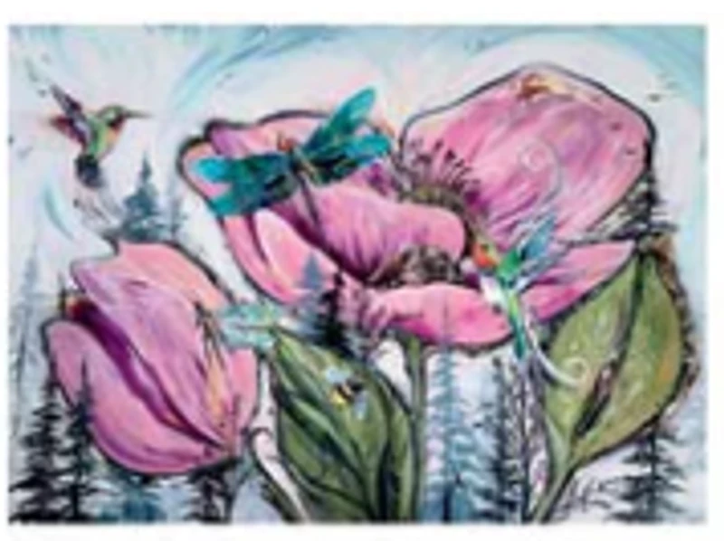 "The Gathering" In the Garden Note Card