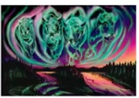 "Sky Dance-Wood Buffalo Skies" Note Card